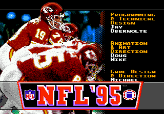 NFL '95 (USA, Europe) Title Screen